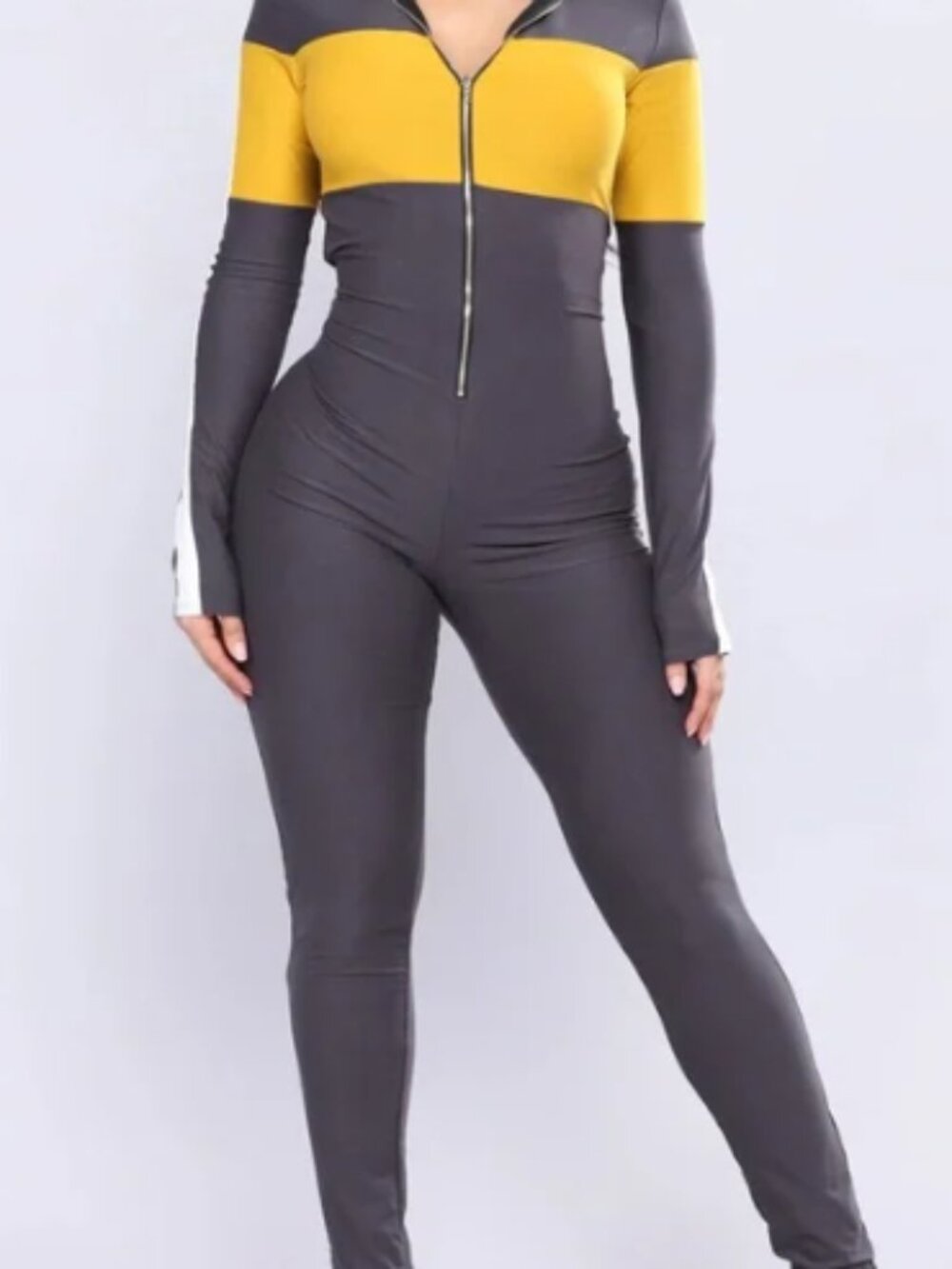 Yellow/Gray Lounge Jumpsuit 1x